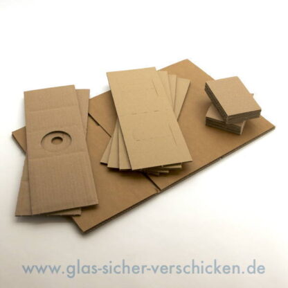 Karton für 1 x 0,75l Flaschen + 4 Gläser max. Ø 85  mm / max. Höhe 95mm – Bild 2