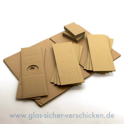 Karton für 1 x 0,75l Flaschen + 8 Gläser max. Ø 85  mm / max. Höhe 95mm – Bild 2