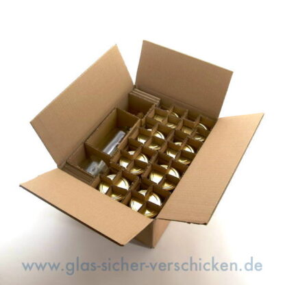 Karton für 1 x 0,75l Flaschen + 8 Gläser max. Ø 85  mm / max. Höhe 95mm