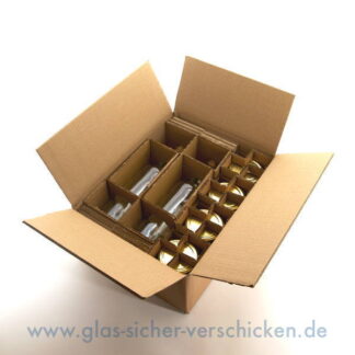 Karton für 2 x 0,75l Flaschen + 4 Gläser max. Ø 85  mm / max. Höhe 95mm