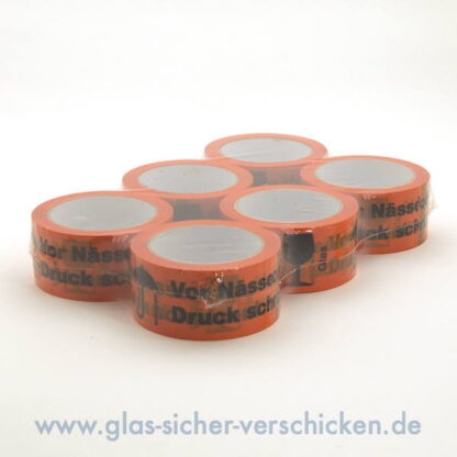 Klebeband mit Warndruck "Vor Nässe und Druck schützen!" – Bild 2