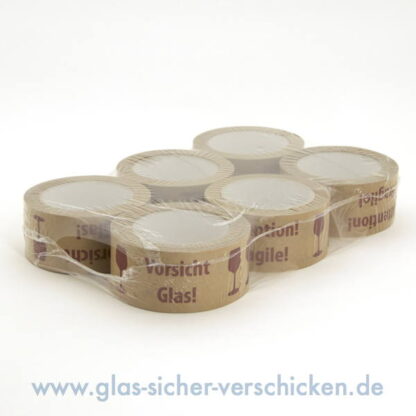 Papierklebeband mit Warndruck "Vorsicht Glas!" – Bild 2